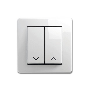 Weißer Jalousien Taster von TEM EKONOMIK für Unterputzmontage mit Doppeltaster.