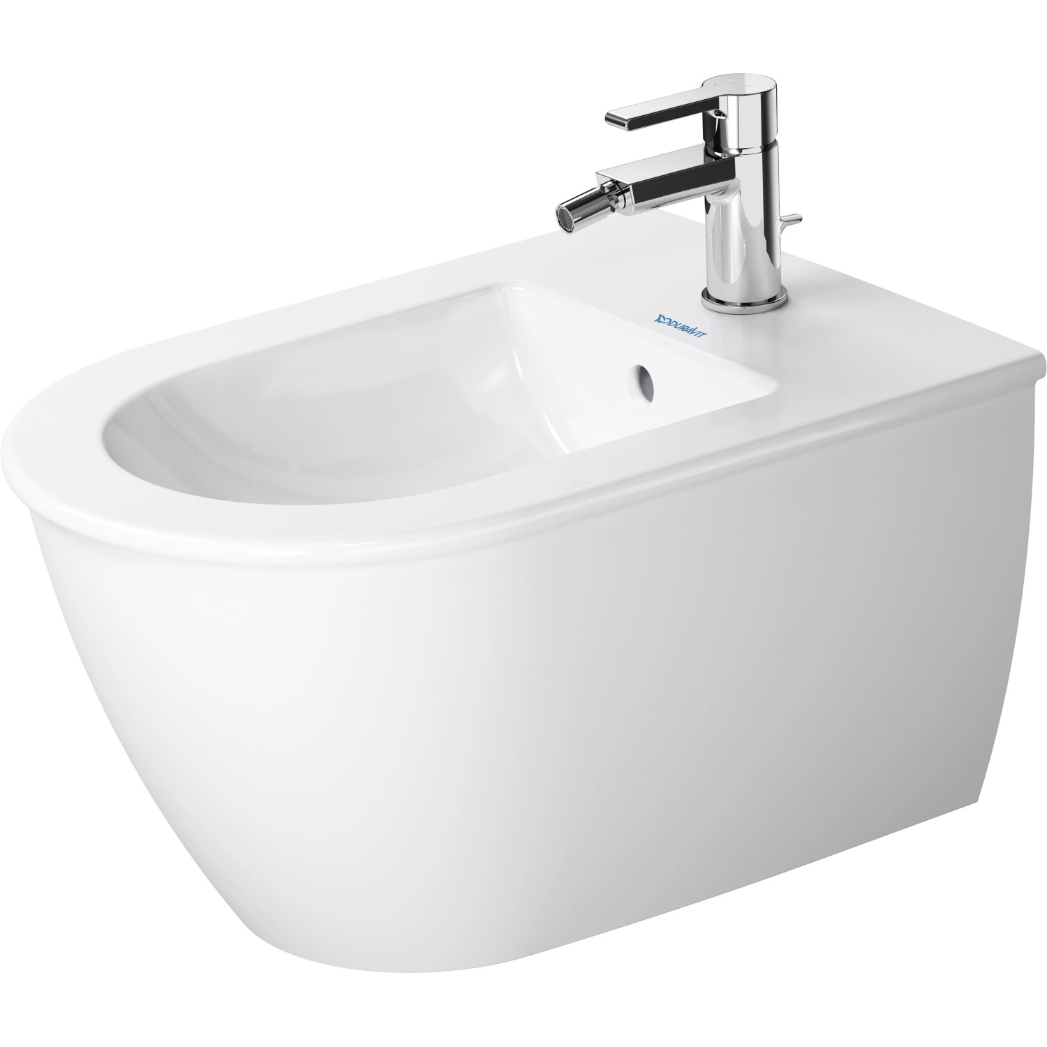 Duravit Wand-Bidet Darling New Weiß mit Überlauf + 1 Hahnloch Durafix