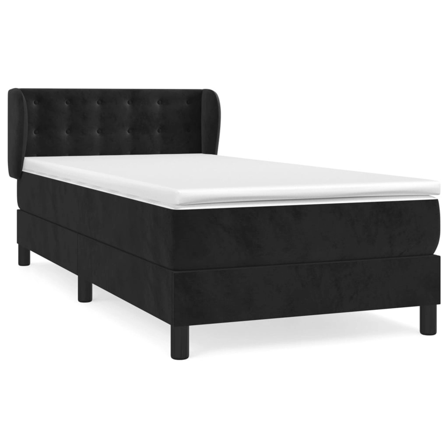 Vidaxl Boxspringbett Mit Matratze Schwarz 80x200 Cm Samt günstig online kaufen