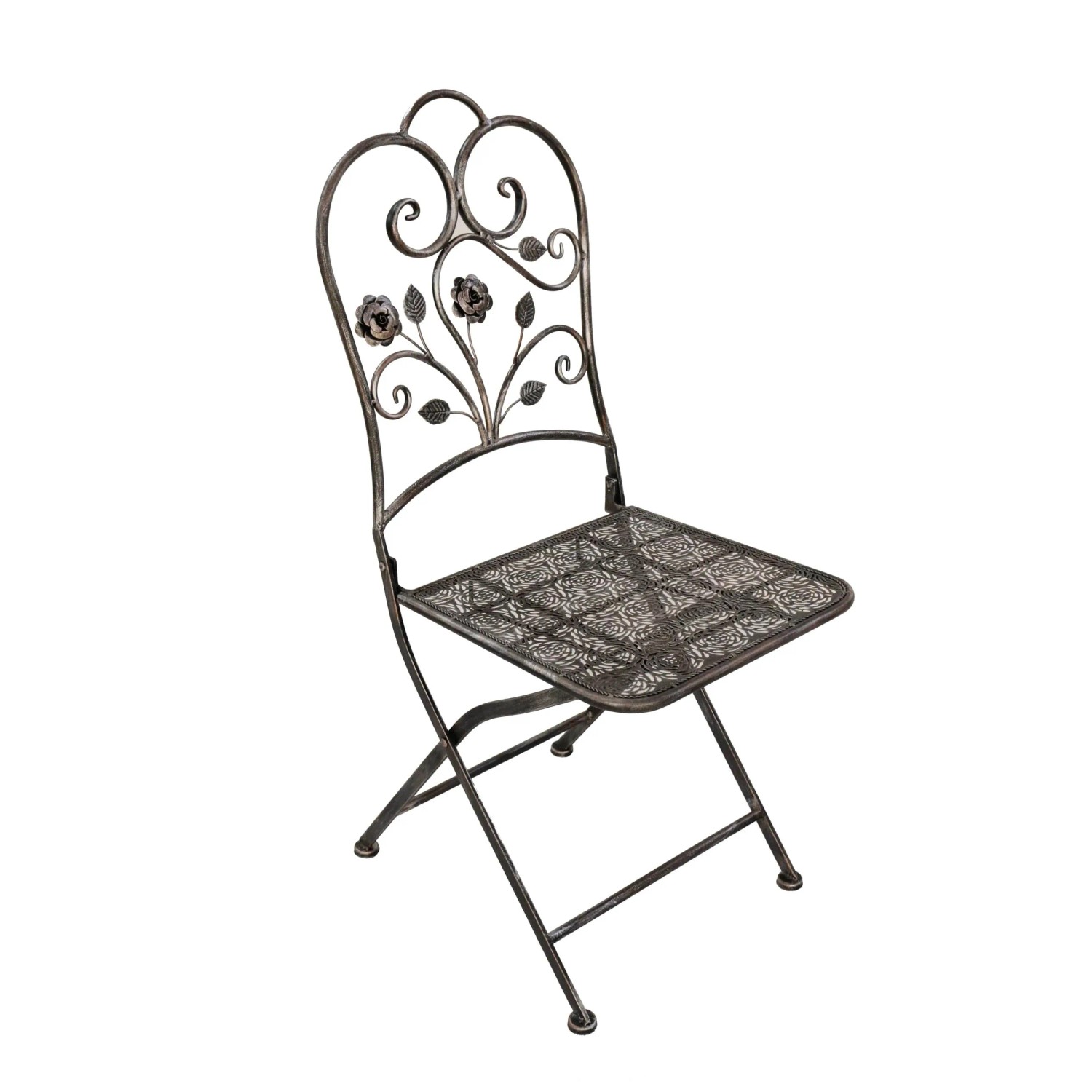 DELUKE Gartenstuhl 2er Set TILO Stahl Bronze Klappstuhl Wetterfest Gartenstühle Outdoor Balkonstühle Stühle B Tisch
