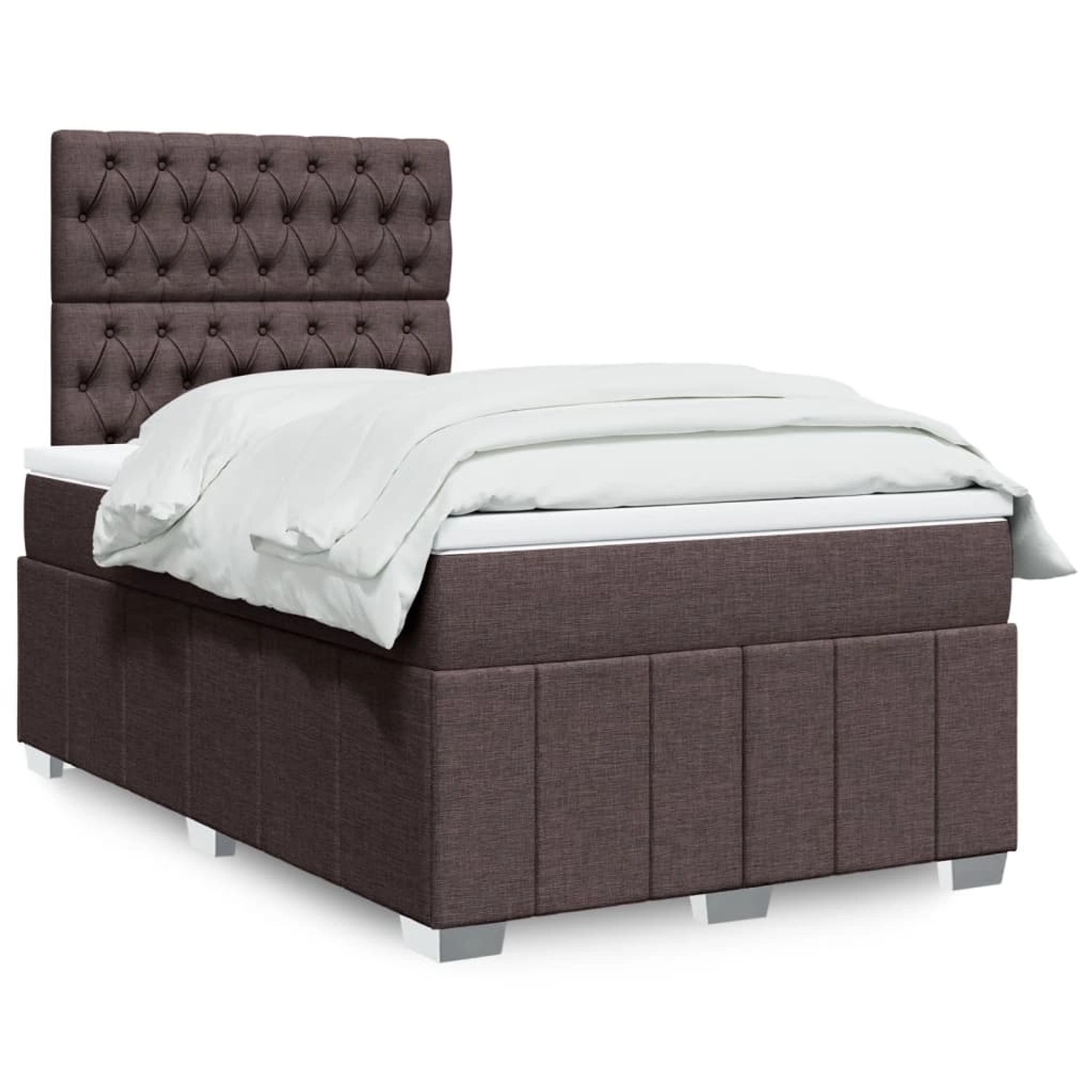 vidaXL Boxspringbett mit Matratze Dunkelbraun 120x190 cm Stoff 3293917 günstig online kaufen