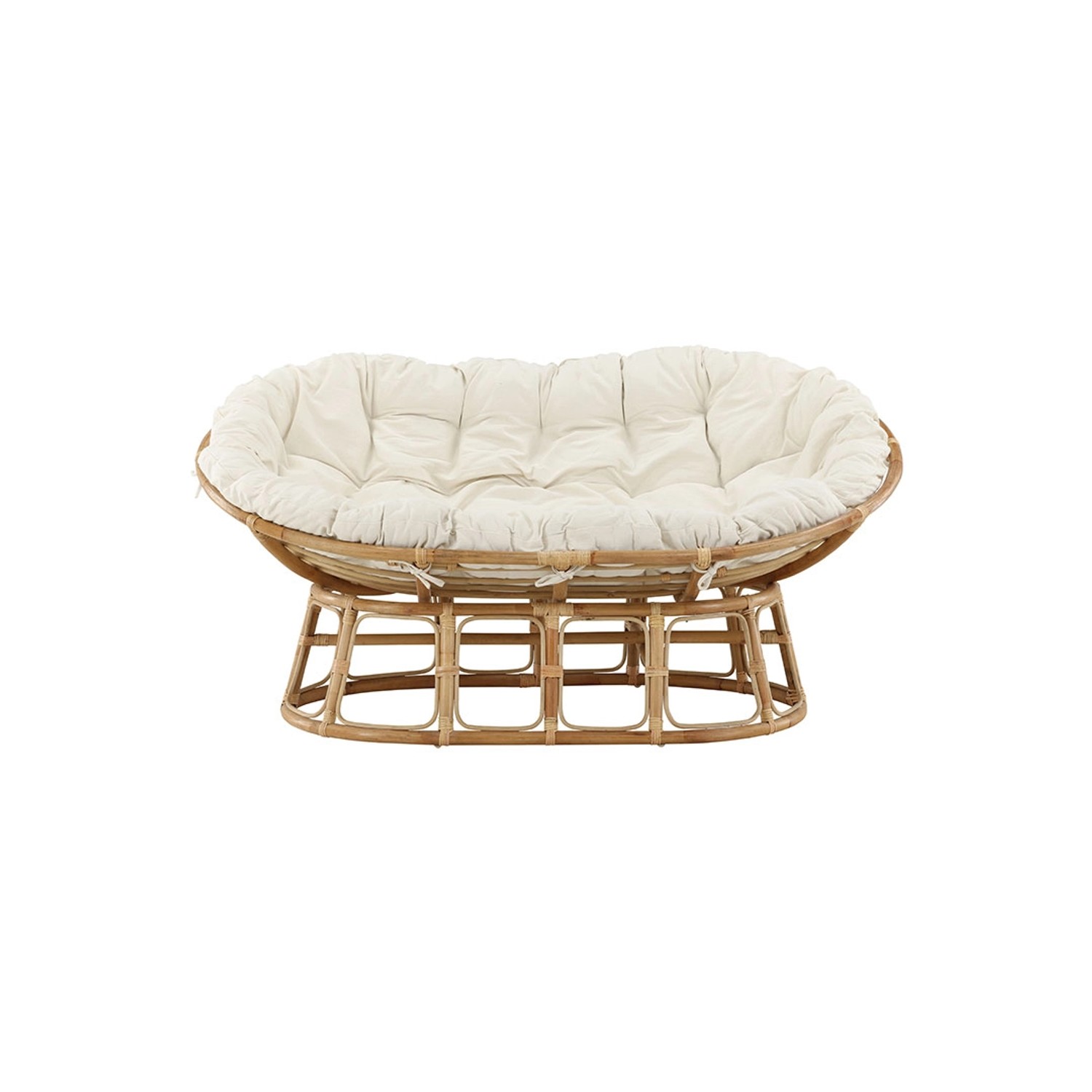 ebuy24 Mamasan Liebesnest Loungesessel Natur Sitzhöhe cm 34 Sitzbreite cm 150 Sitztiefe cm 54