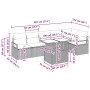 Beiges 7-teiliges vidaXL Garten-Sofa-Set mit Tisch aus Polyrattan. Gartenmöbel für Terrasse und Garten.