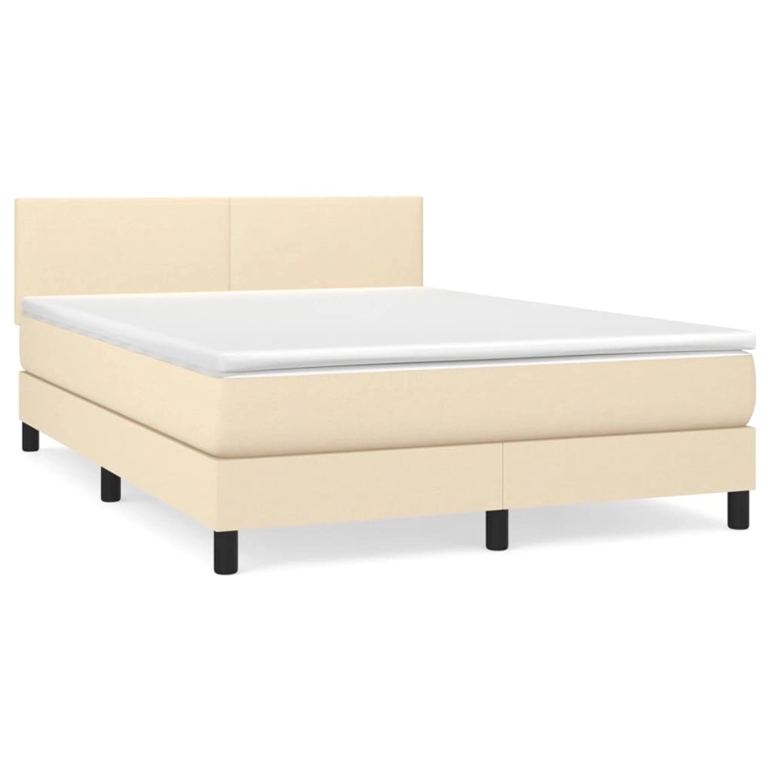 vidaXL Boxspringbett mit Matratze Creme 140x190 cm Stoff1373097 günstig online kaufen