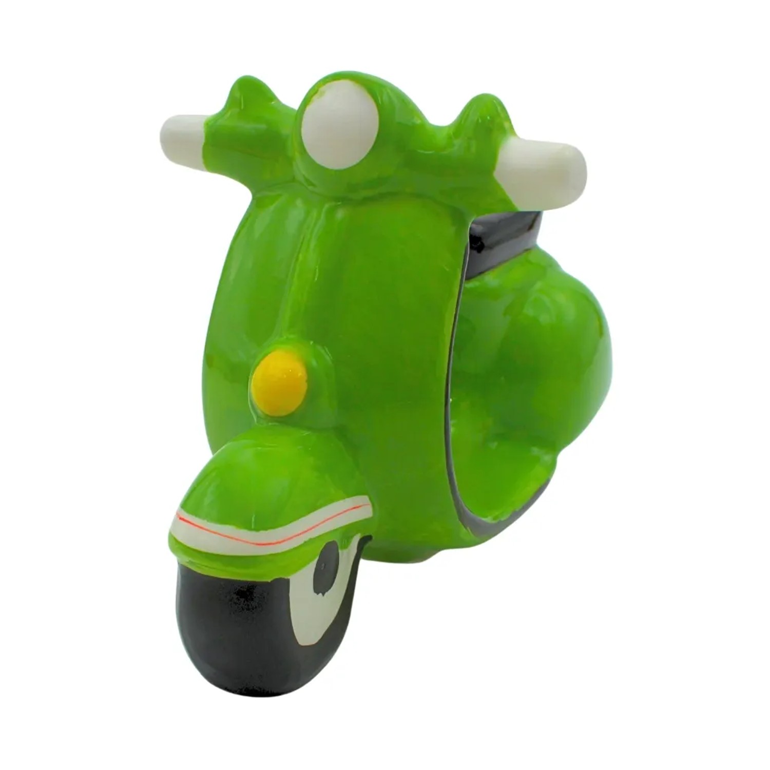 Dekohelden24 Sparfigur Führerschein Spardose Sparbüchse Spardose Rollerführerschein Sparschwein als Roller in Grün aus Keramik L/B/H 20 x 10 x 11 cm_4
