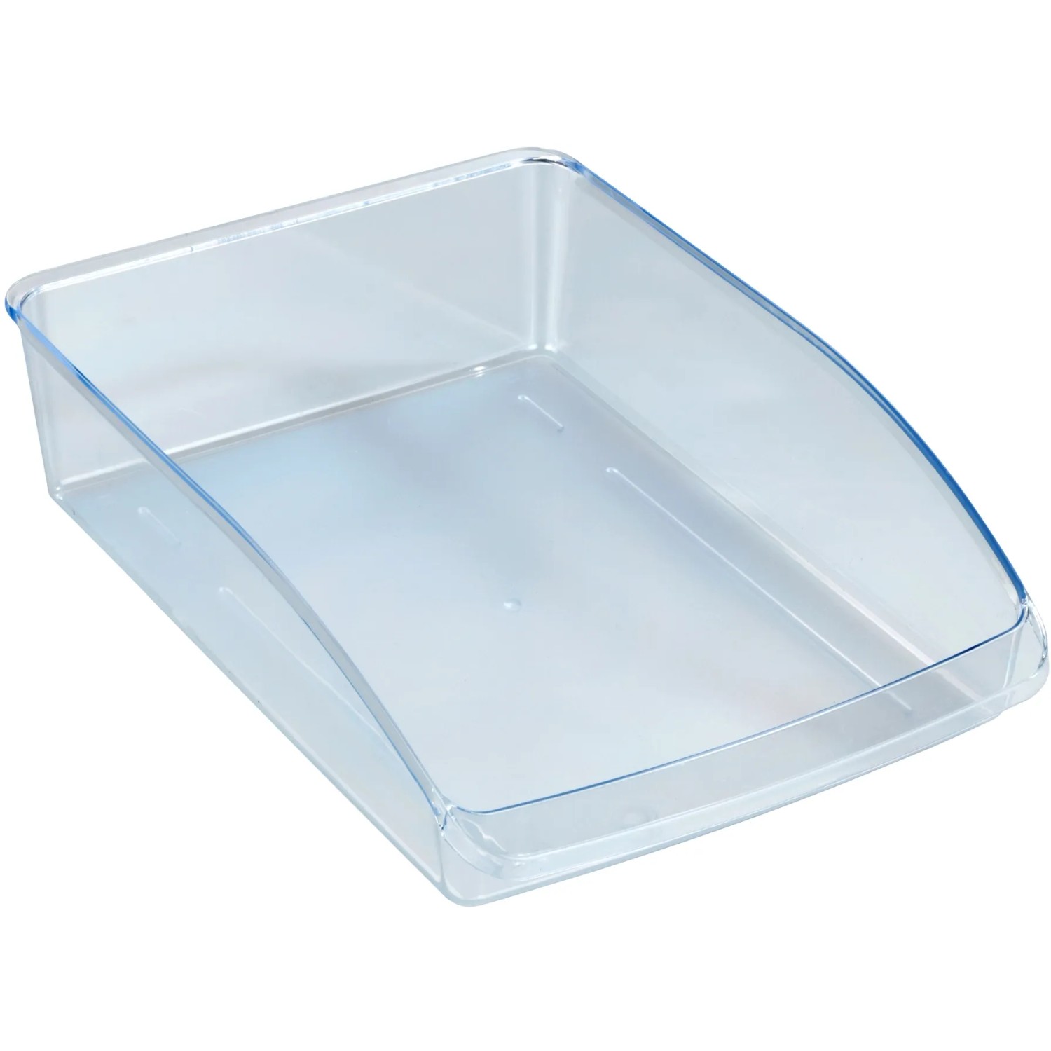 Transparente Aufbewahrungsbox aus Kunststoff, Teil des Wenko Kühlschrank-Organizer 3er Sets.