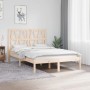 vidaXL Holzbett Kiefer, 120x190 cm, skandinavisches Design mit Lattenrost und Kopfteil.