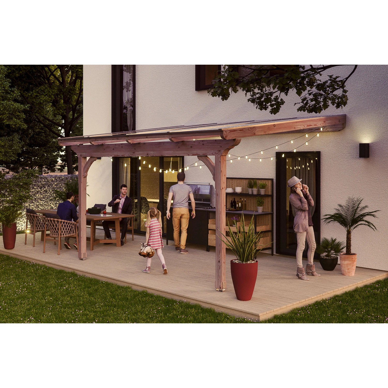 Skan Holz Terrassenüberdachung Ravenna 434 cm x 350 cm