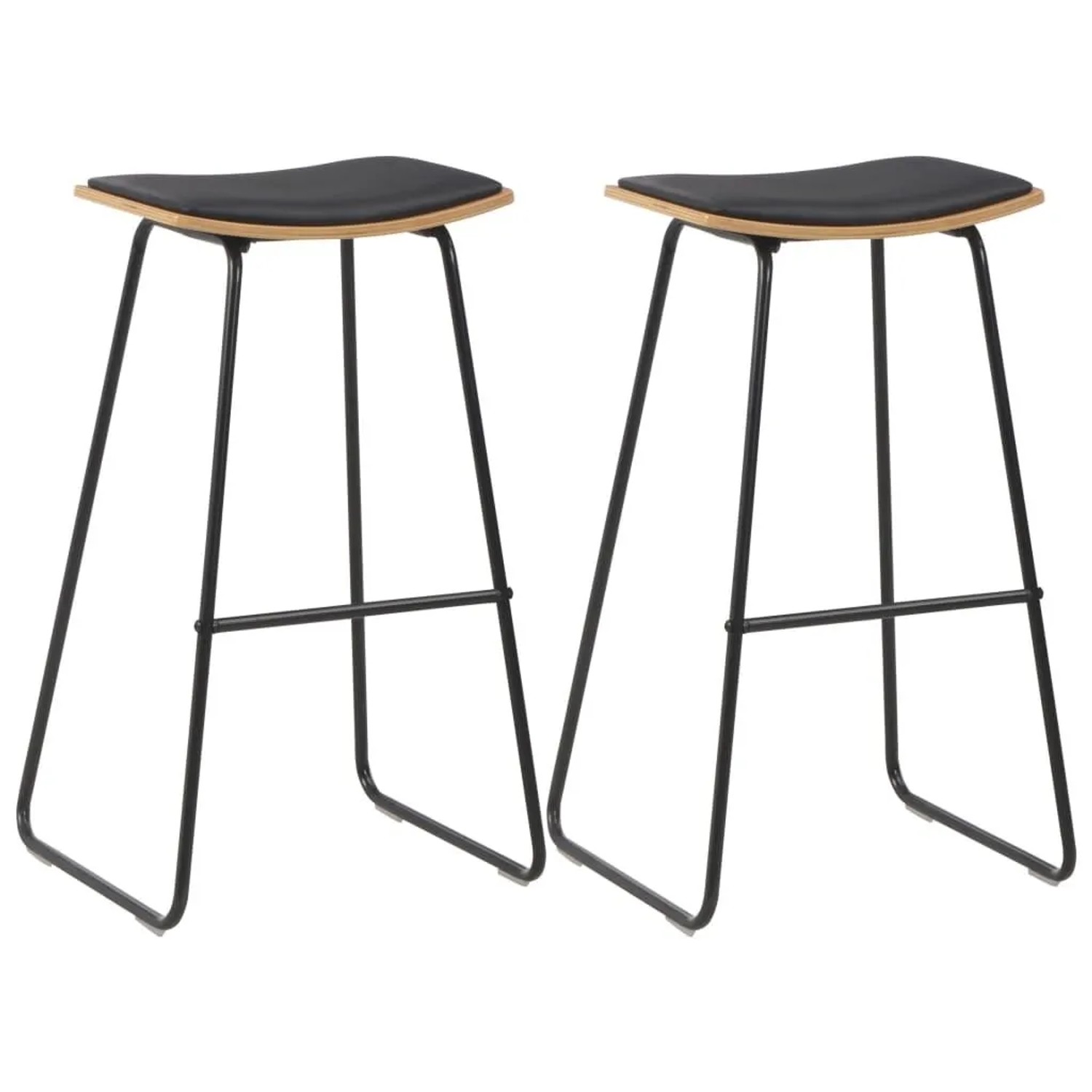 vidaXL Barhocker 2 Stk Schwarz Kunstleder 280078