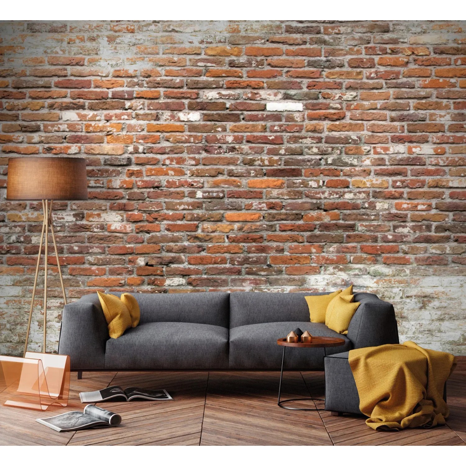 Art for the Home Fototapete Brick Wall 2, Ziegelwand-Optik im Wohnraum.