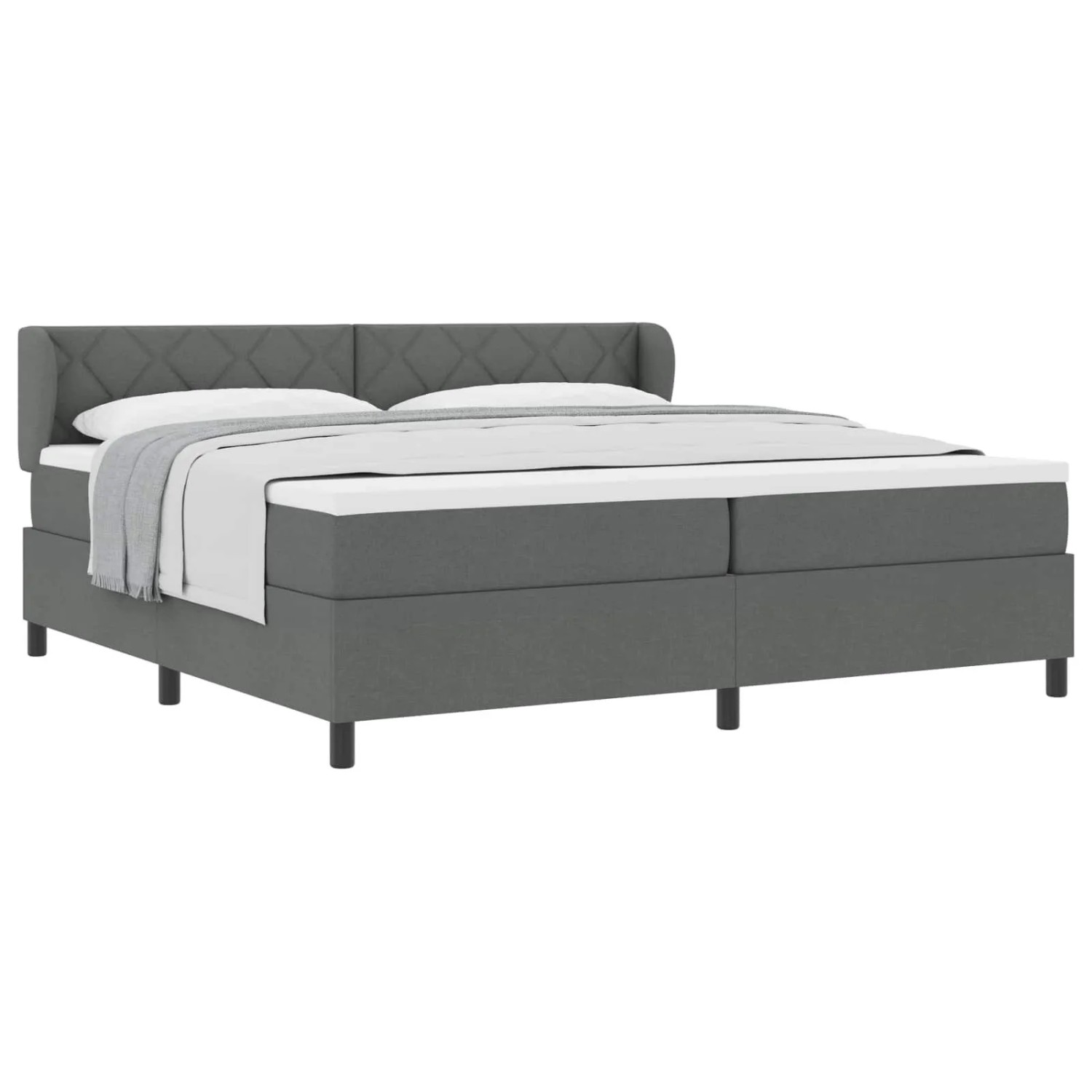 vidaXL Boxspringbett mit Matratze Dunkelgrau 200 x 200 cm Stoff 3340109