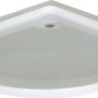 Weiße baliv Viertelkreis-Duschwanne 80x80 cm, ideal für kleine Bäder mit Eckmontage.