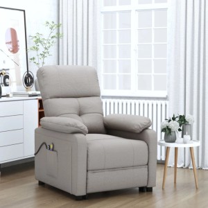 vidaXL Massagesessel Elektrisch Taupe Stoff 3073820