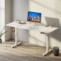 Weißer, elektrisch höhenverstellbarer Juskys Schreibtisch Office Stand 140x60 cm mit Zubehör.