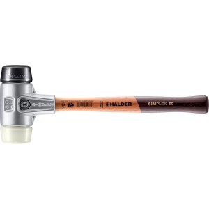 Halder Simplex Schonhammer Ø 50 mm Gummi Schwarz   Nylon mit Aluminiumgehäuse