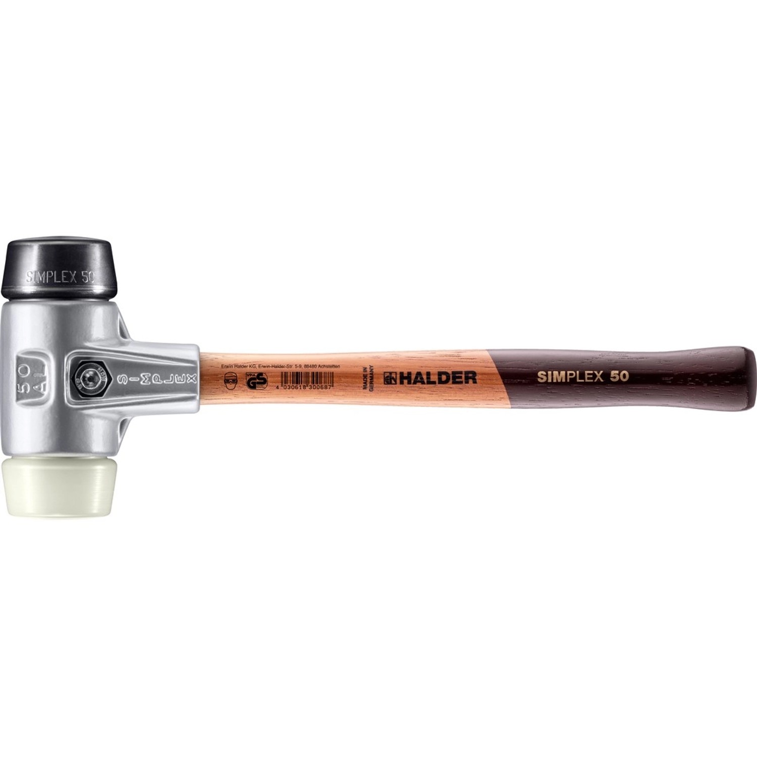 Halder Simplex Schonhammer Ø 50 mm Gummi Schwarz   Nylon mit Aluminiumgehäu günstig online kaufen