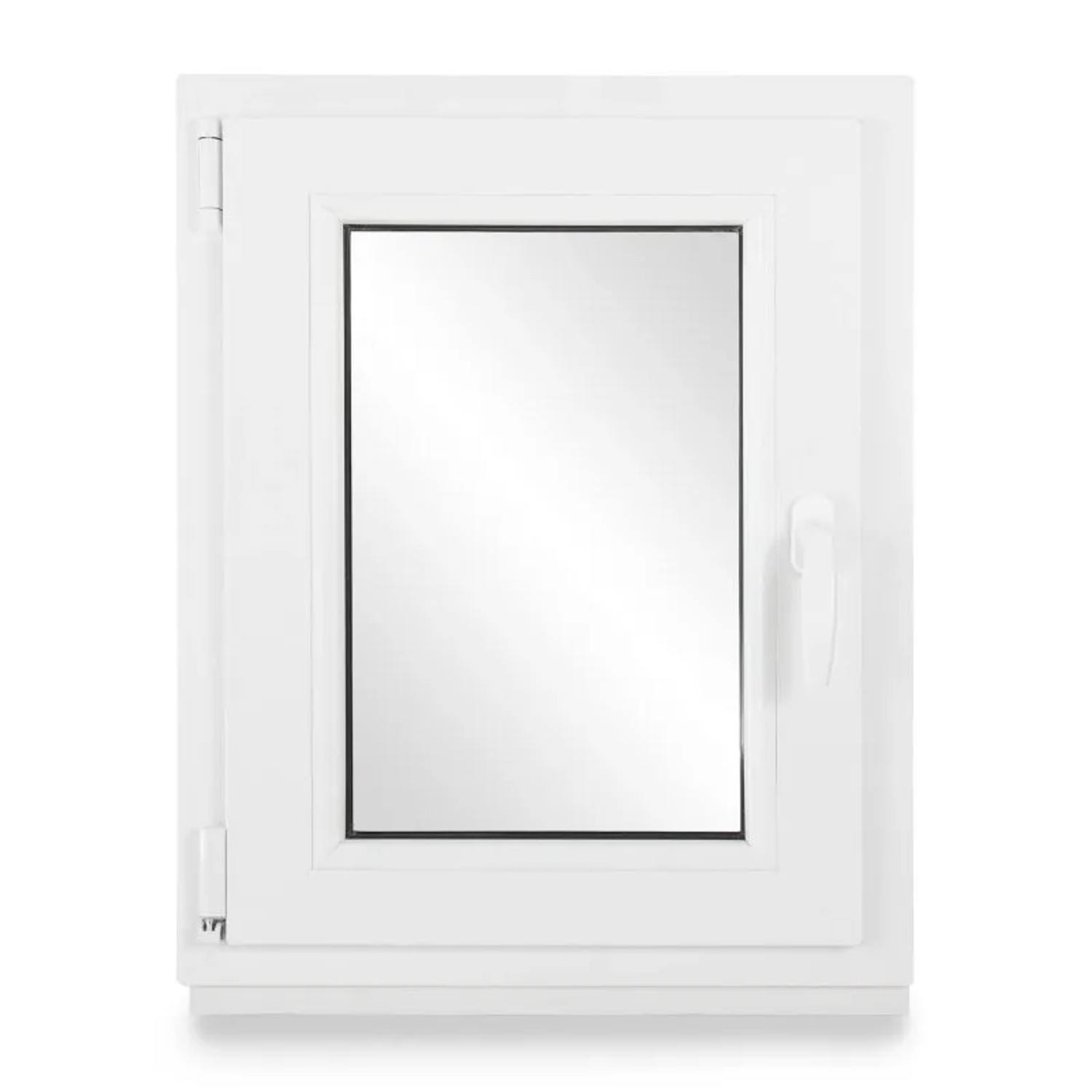Neruli Kellerfenster Kunststoff Weiß Dreh-Kipp 50x75 cm BxH DIN Links 2 -Fach Glas Dichtung Schwarz