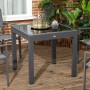 Quadratischer, schwarzer Outsunny Gartentisch aus Aluminium mit Glasplatte, 80x80 cm.