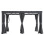 Sunjoy Vorhang-Set für Matterhorn Pergola, 306x406 cm, grau. Zubehör für Terrassenüberdachung.