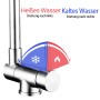 AICA Wasserhahn Doppelfunktion 360° Drehbare Kippbare Chrom Küchenarmatur Wasser mit 304 Edelstahl und Keramikventil Mischbatterie_4