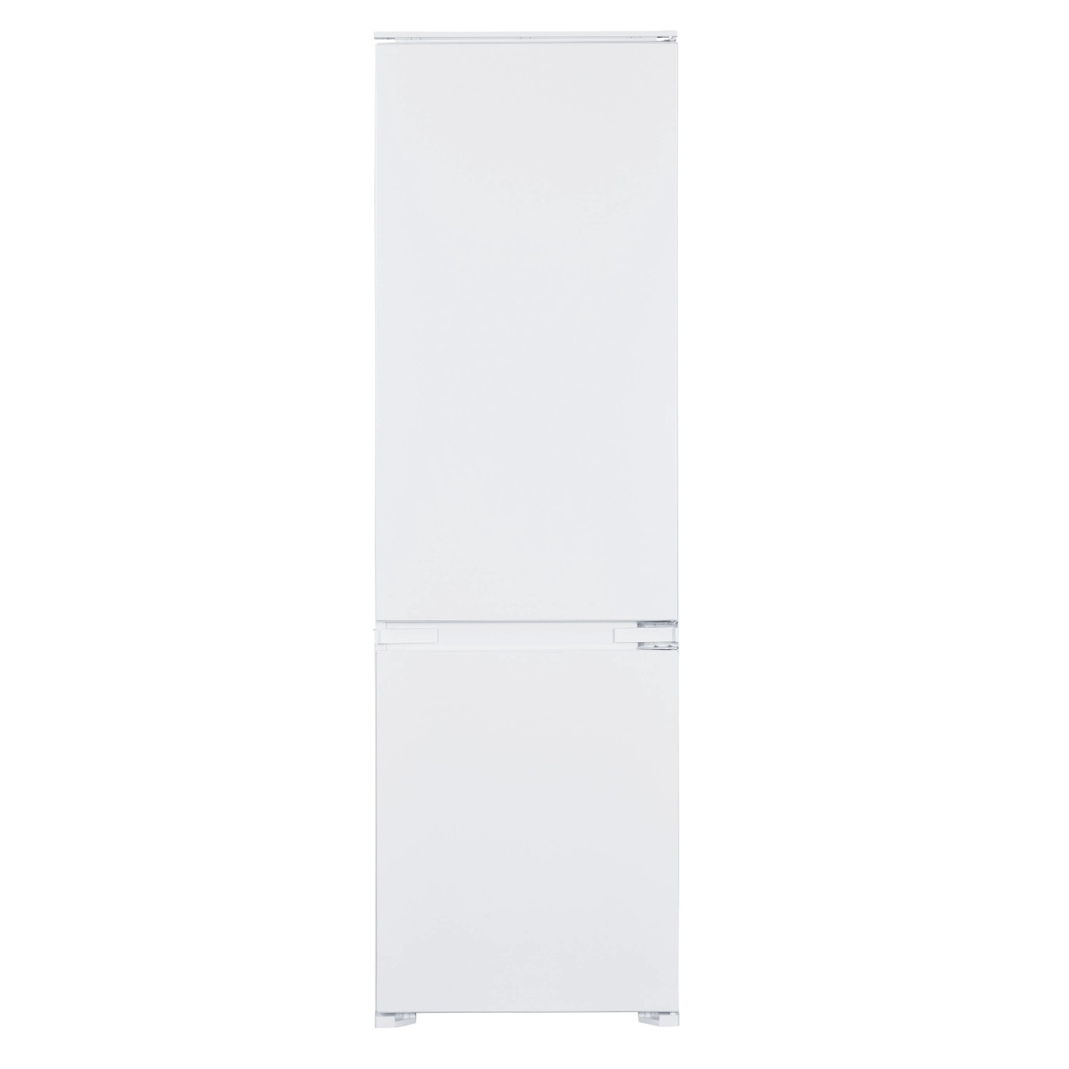 Weißer Kühl-/Gefrierschrank als Teil der Held Küchenzeile Kempten 300 cm.