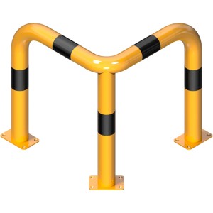 Schake Rammschutzbügel, gelb-schwarz, zum Aufdübeln, 600x650 mm, für Anfahrschutz.
