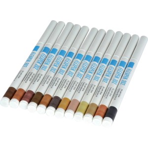 Bao Flex-Pen Lack-Retuschierstift Set mit 12 Holzfarben. Flexible Pinselspitze für feine Farbkorrekturen.