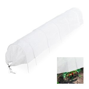Relaxdays Pflanztunnel Vlies Eisen Weiß Lichtdurchlässig 340 cm 0,8 kg