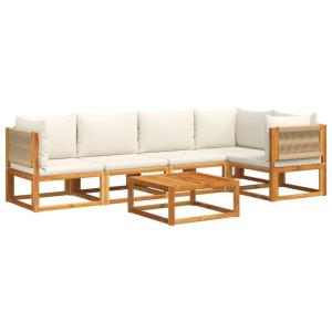 vidaXL 6-Tlg Gartensofa-Set mit Kissen Holz Akazie & Seil 3278852