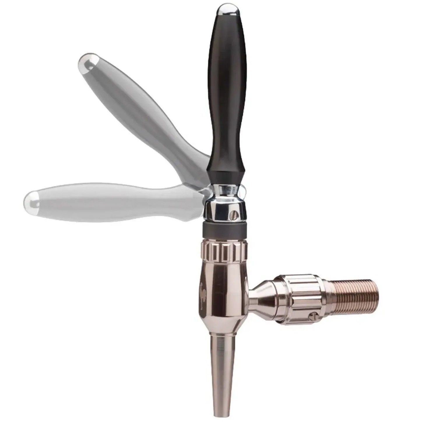 Ich-Zapfe Bierzapfhahn Kompensatorhahn Nordic Satinierter Stahl Silber Inox 5/8 55 mm