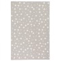 Grauer Kinder Spielteppich (160x200cm) mit weißen Sternen. Kurzflorteppich für Kinderzimmer.