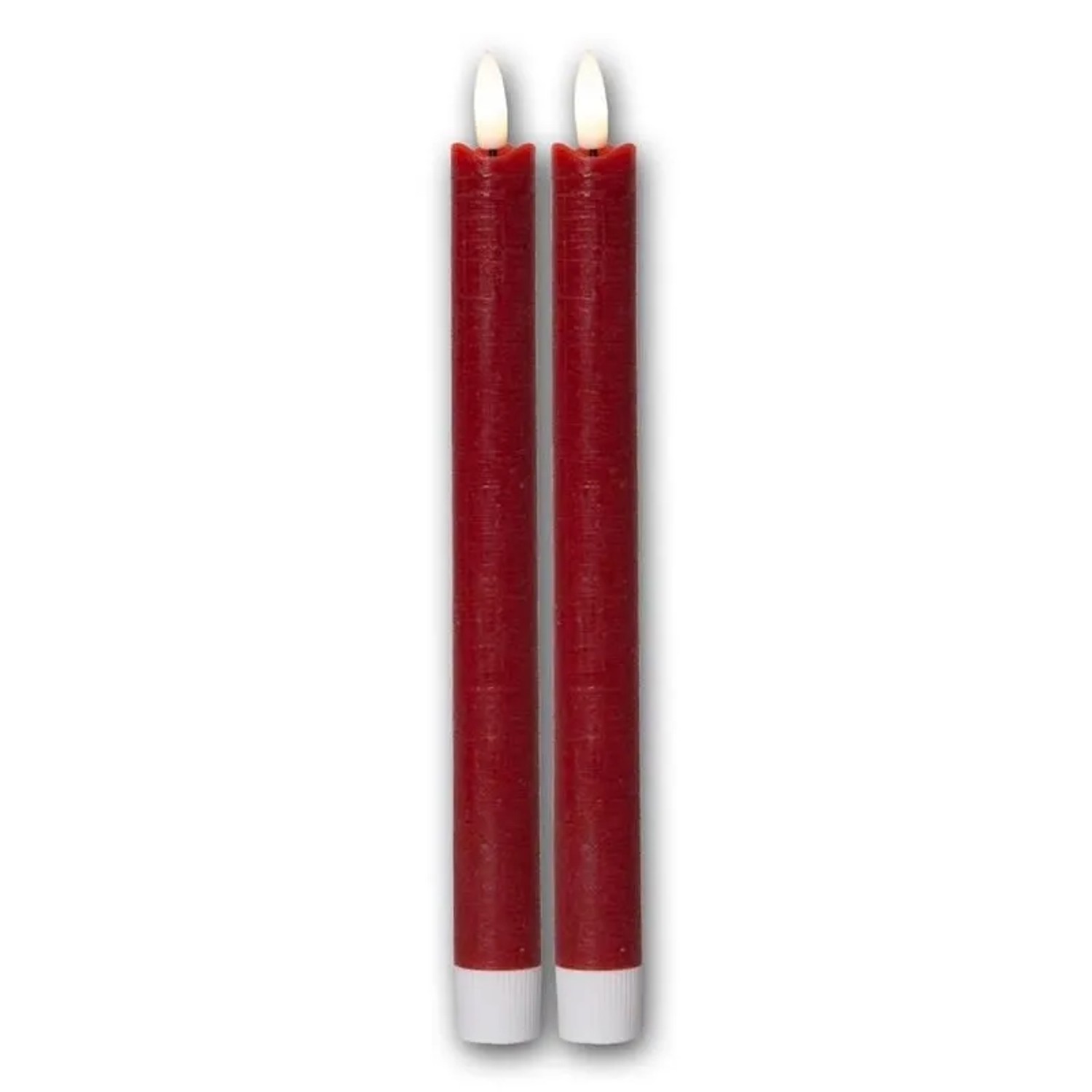 Star Trading LED Stabkerzen Flamme 2er Set Rot 25x2cm