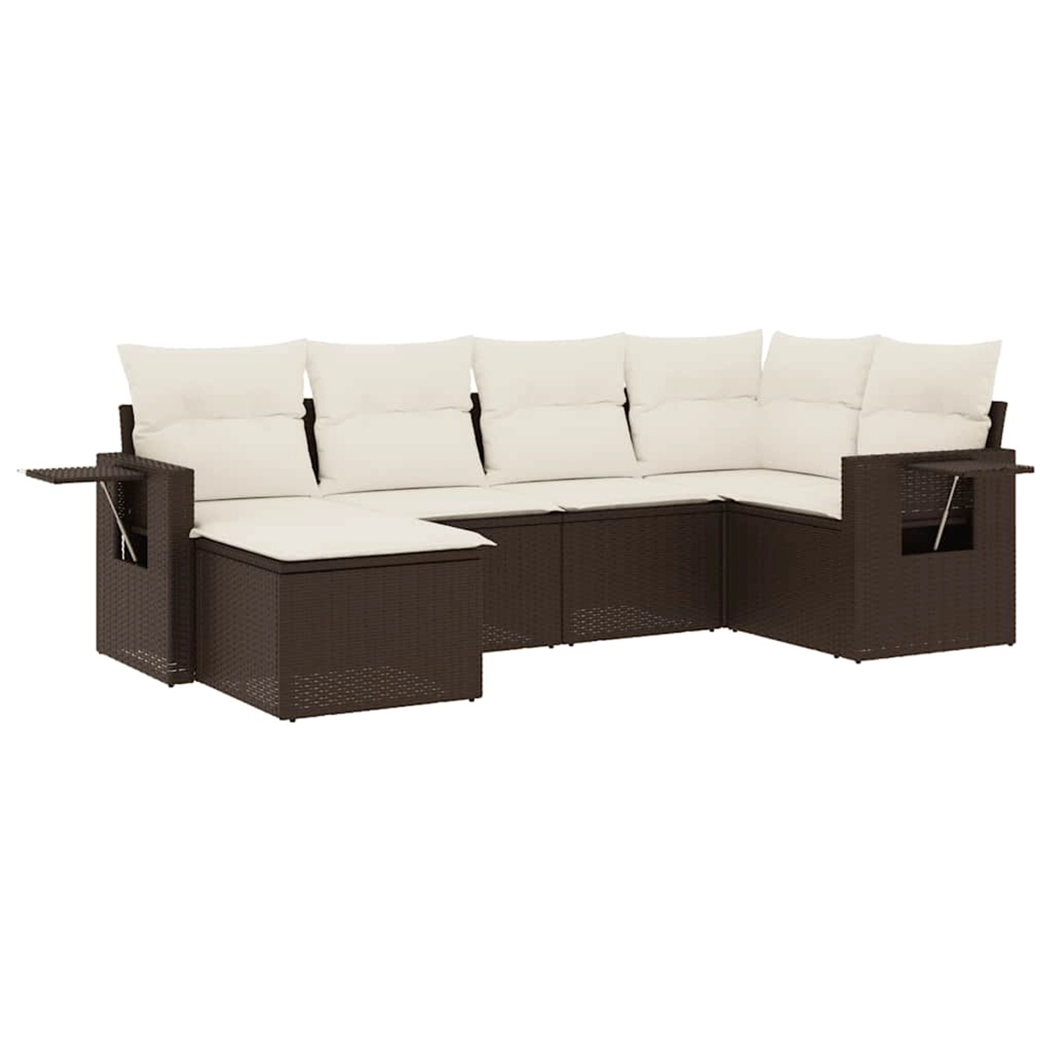 vidaXL 6-Tlg Garten-Sofagarnitur mit Kissen Braun Poly Rattan 3220462 günstig online kaufen