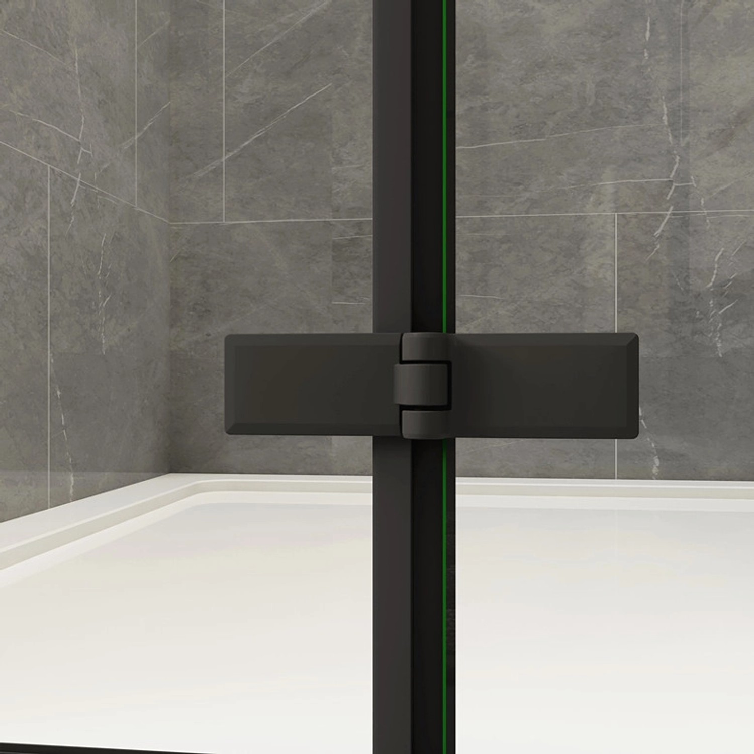 Duschparadies Duschtür Nischentür Falttür 90x195cm,Schwarz,6mm Nano Glas Dusche_7