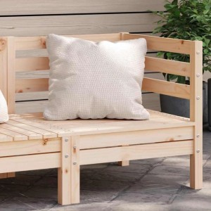 Garten-Ecksofa aus Kiefernholz mit Kissen, Teil einer modularen Sitzgruppe.
