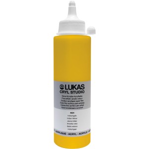 Lukas Cryl Studio Premium Acrylfarbe, 250ml, Indischgelb. Künstlerfarbe für brillante Ergebnisse.