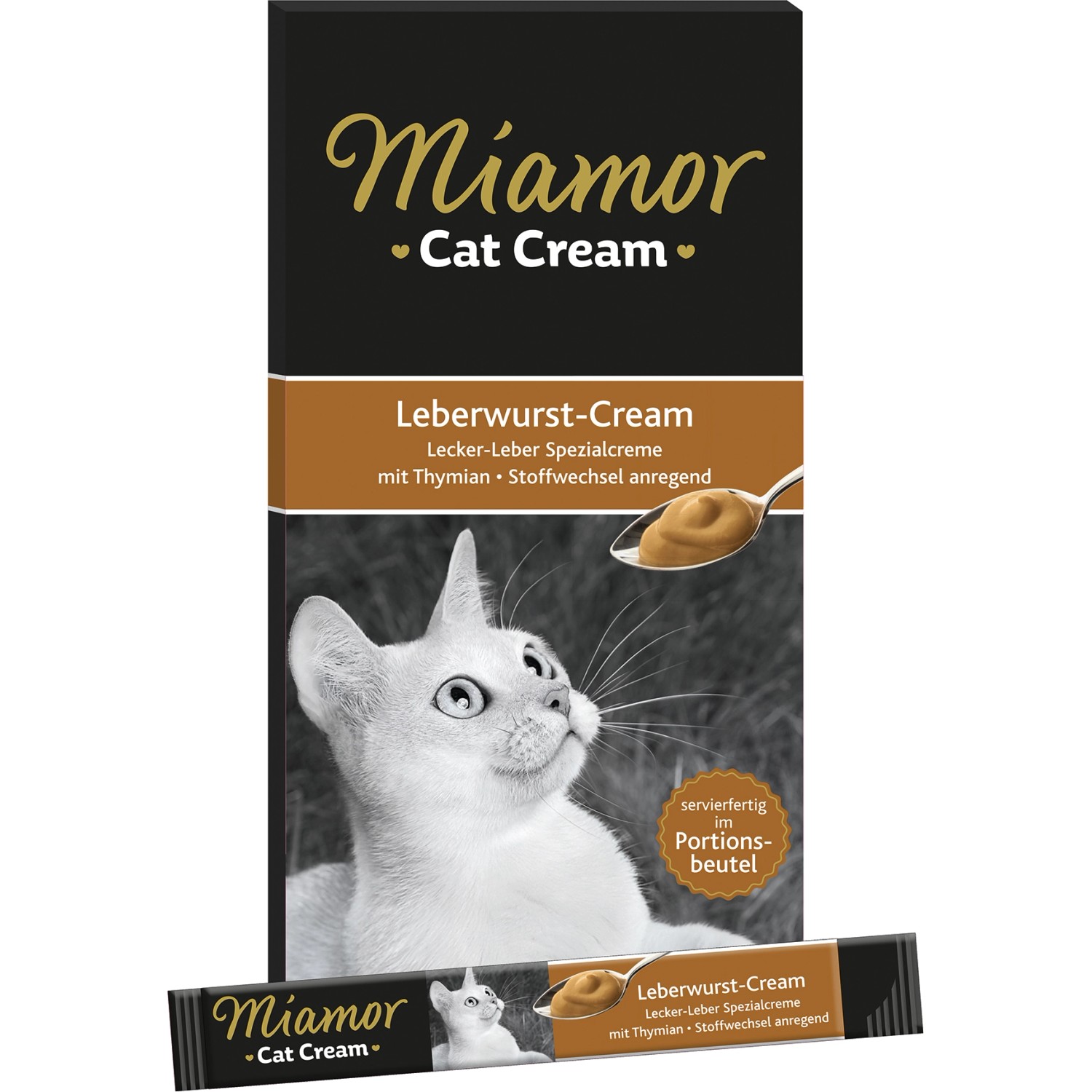 Miamor Katzen-Snack Cat Snack Leberwurst-Cream 6 x 15 g