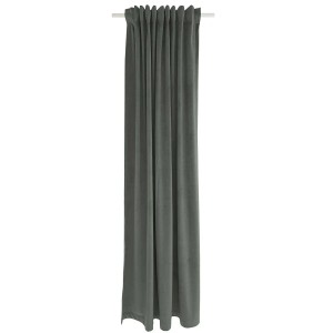 Blickdichter, grauer Bricoflor Vorhang Velia mit verdeckten Schlaufen und Universalband.