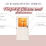 Karibu Türpaket für Außensauna Klassisch, elfenbeinweiß, mit Fenster und Zylinderschloss.