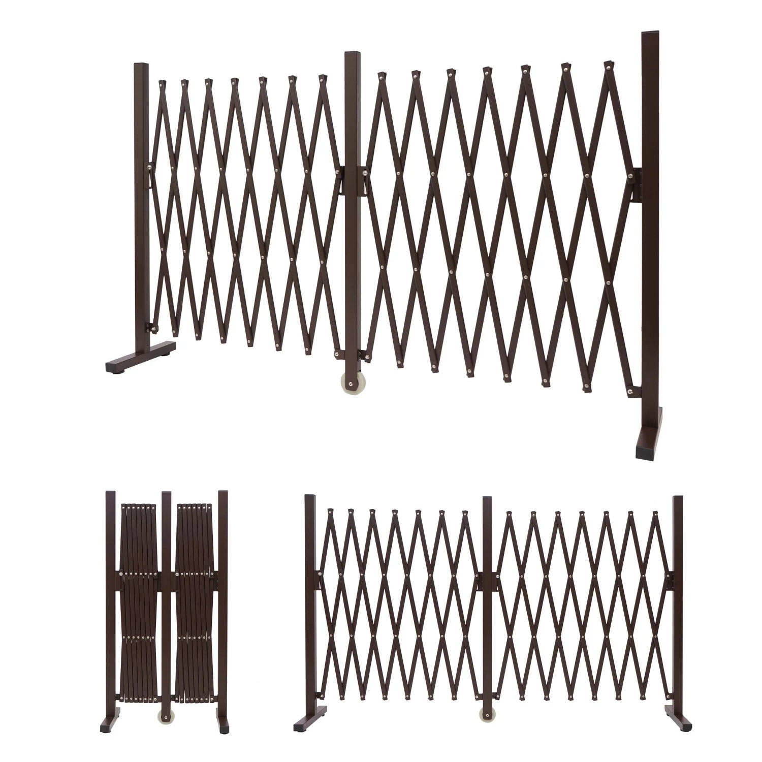 MCW Absperrgitter B34 Ausziehbar Alu Braun Höhe 103cm, Breite 52-400cm