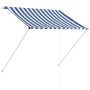 vidaXL Einziehbare Markise, 100x150 cm, blau-weiß gestreift, ideal für Balkon & Terrasse.