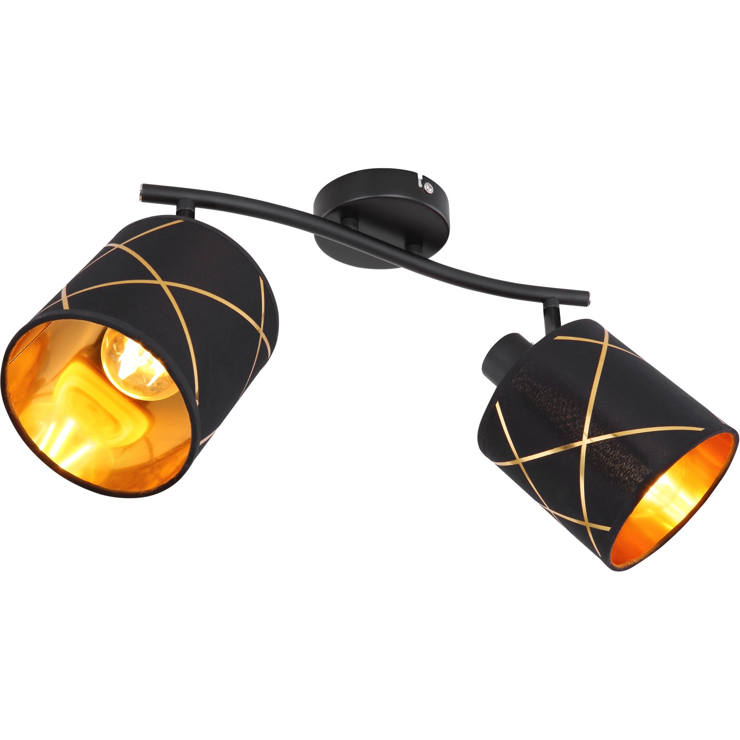 Globo Wandstrahler Bemmo 2-flammig Metall schwarz matt