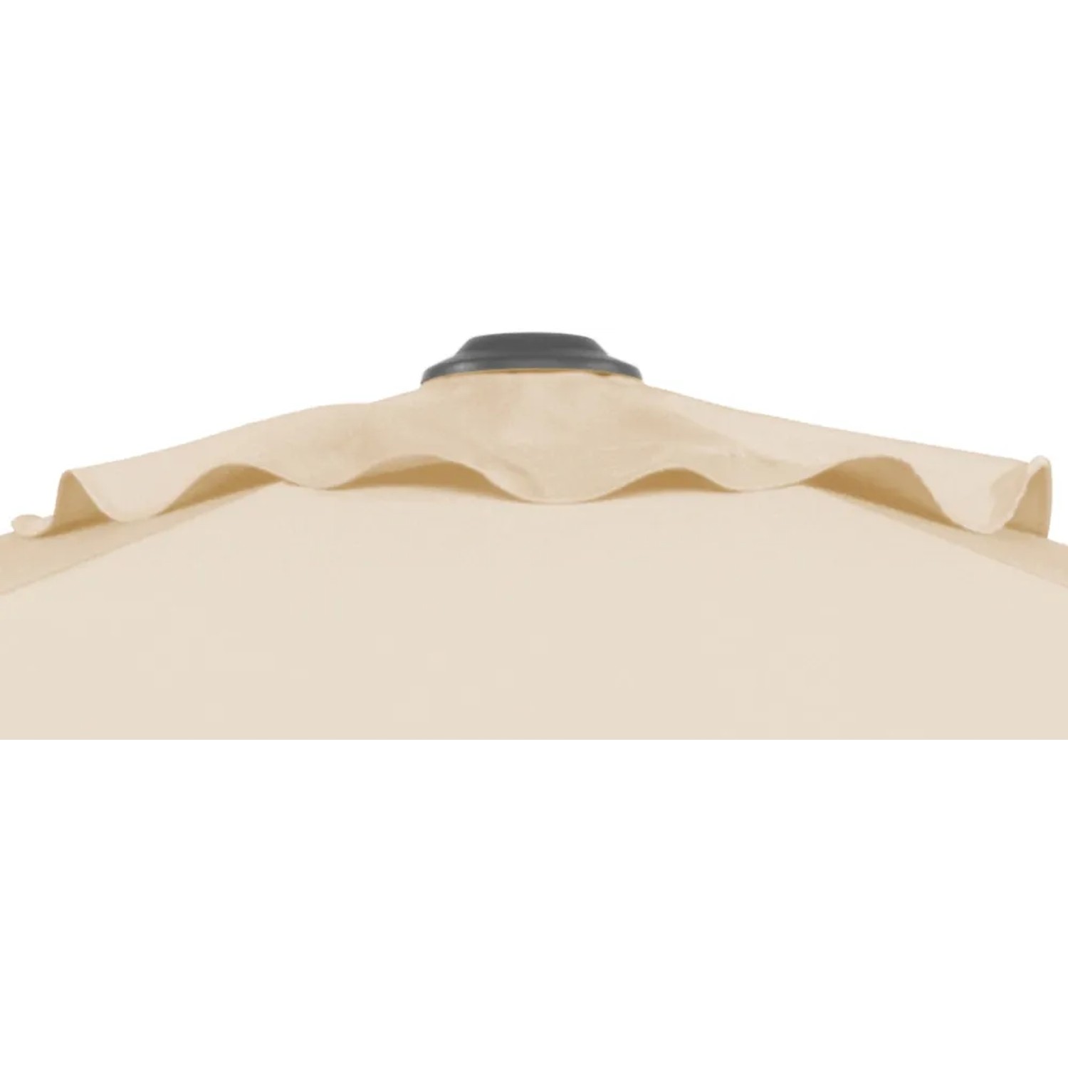 Detailaufnahme des naturfarbenen Schneider Marktschirms mit Push-Up Mechanik.