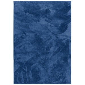 Dunkelblauer Pergamon Hochflor Teppich Melia, 160x230cm, super soft und luxuriös.