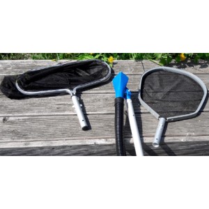 Heissner Zubehör-Set für Teichschlammsauger: Kescher, Düse und Schlauch für saubere Teiche.