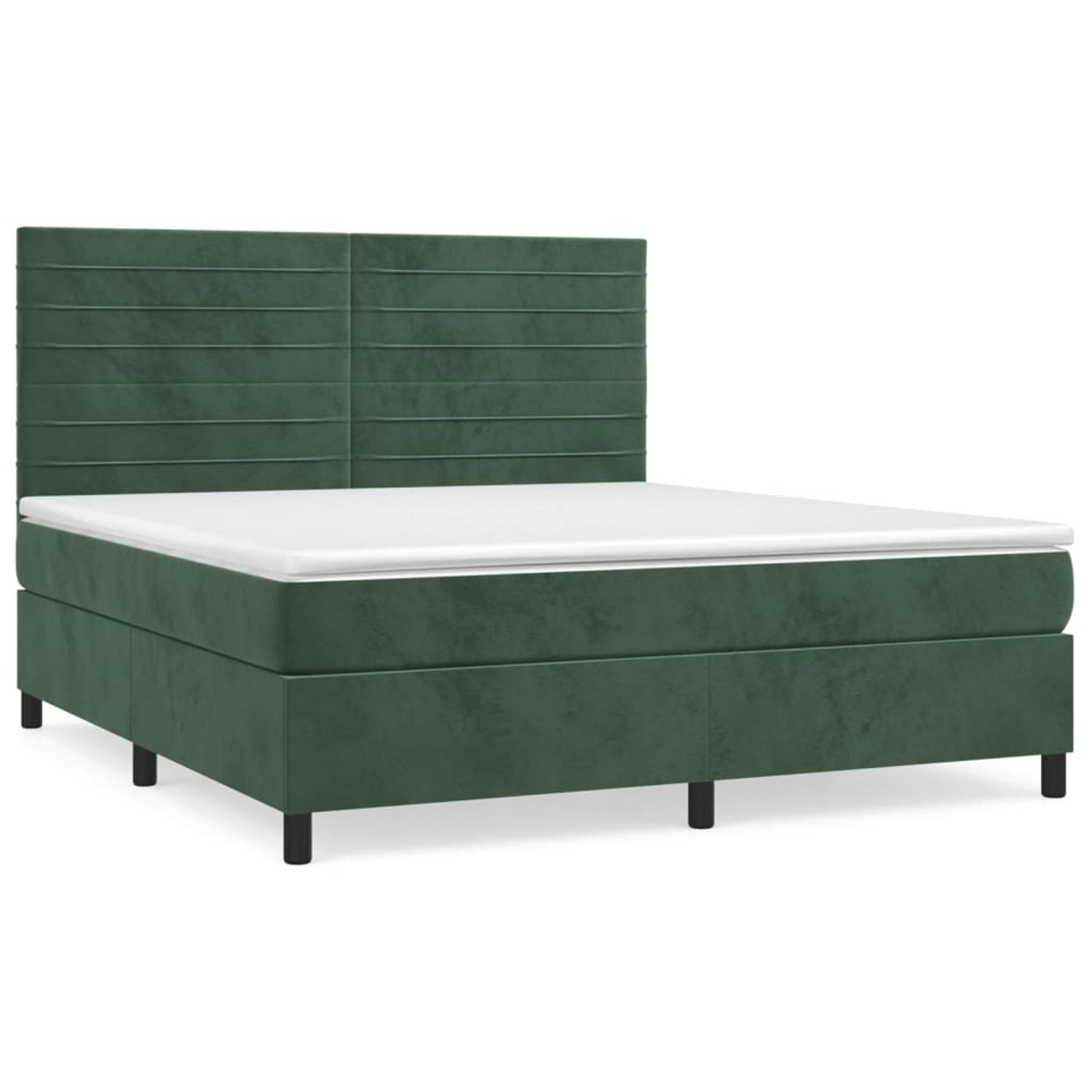 vidaXL Boxspringbett mit Matratze Dunkelgrün 160x200 cm Samt1368044 günstig online kaufen