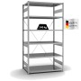 Verzinktes PROREGAL Fachbodenregal mit 6 Ebenen, einseitig nutzbar, Traglast 240 kg pro Ebene.