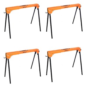 4er-Set Holmwerk Arbeitsböcke, klappbar, orangefarben, mit schwarzem Metallgestell, Traglast 1000 kg.