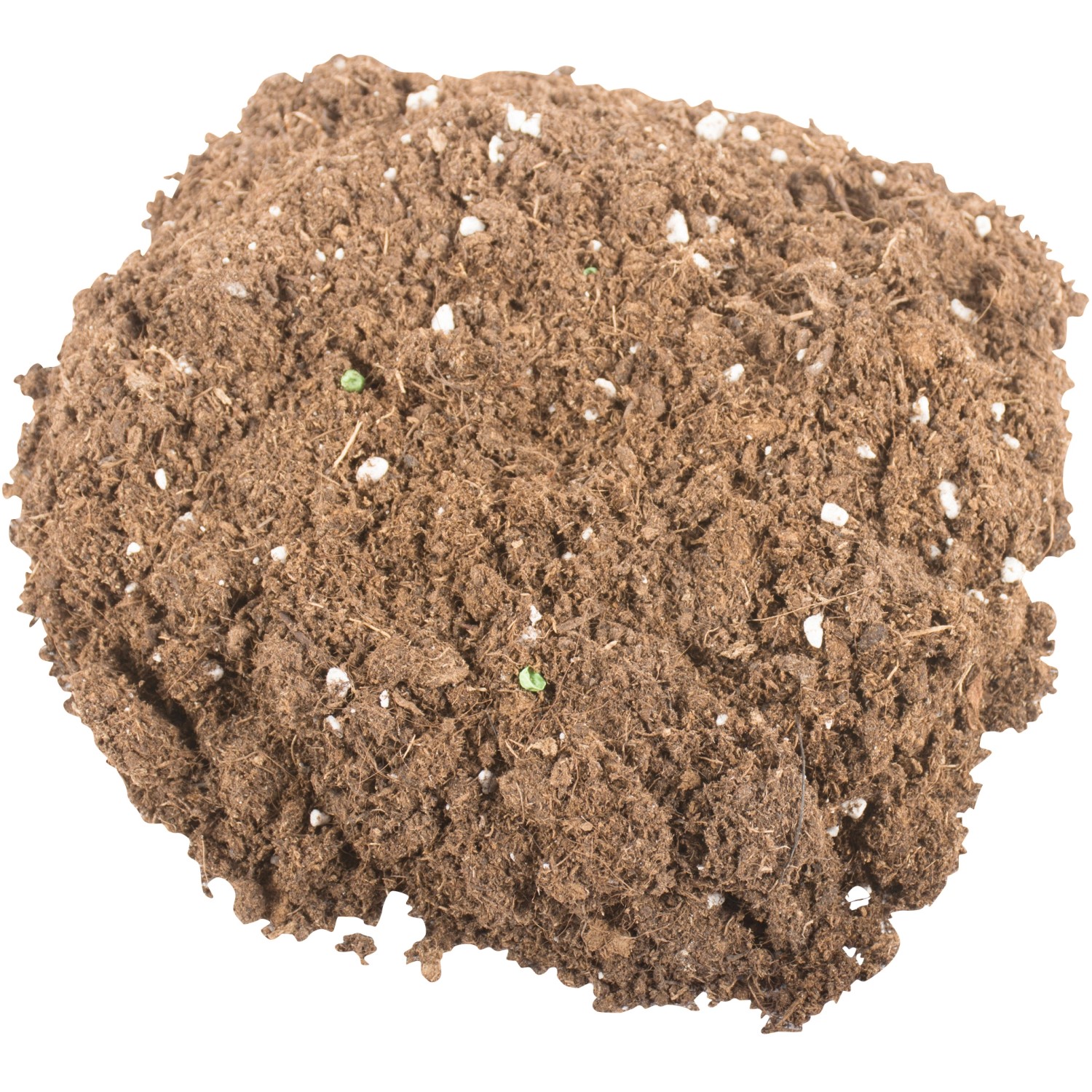 Nahaufnahme von Compo Qualitäts-Blumenerde mit Perlite, geeignet für Zimmer-, Balkon- und Gartenpflanzen.