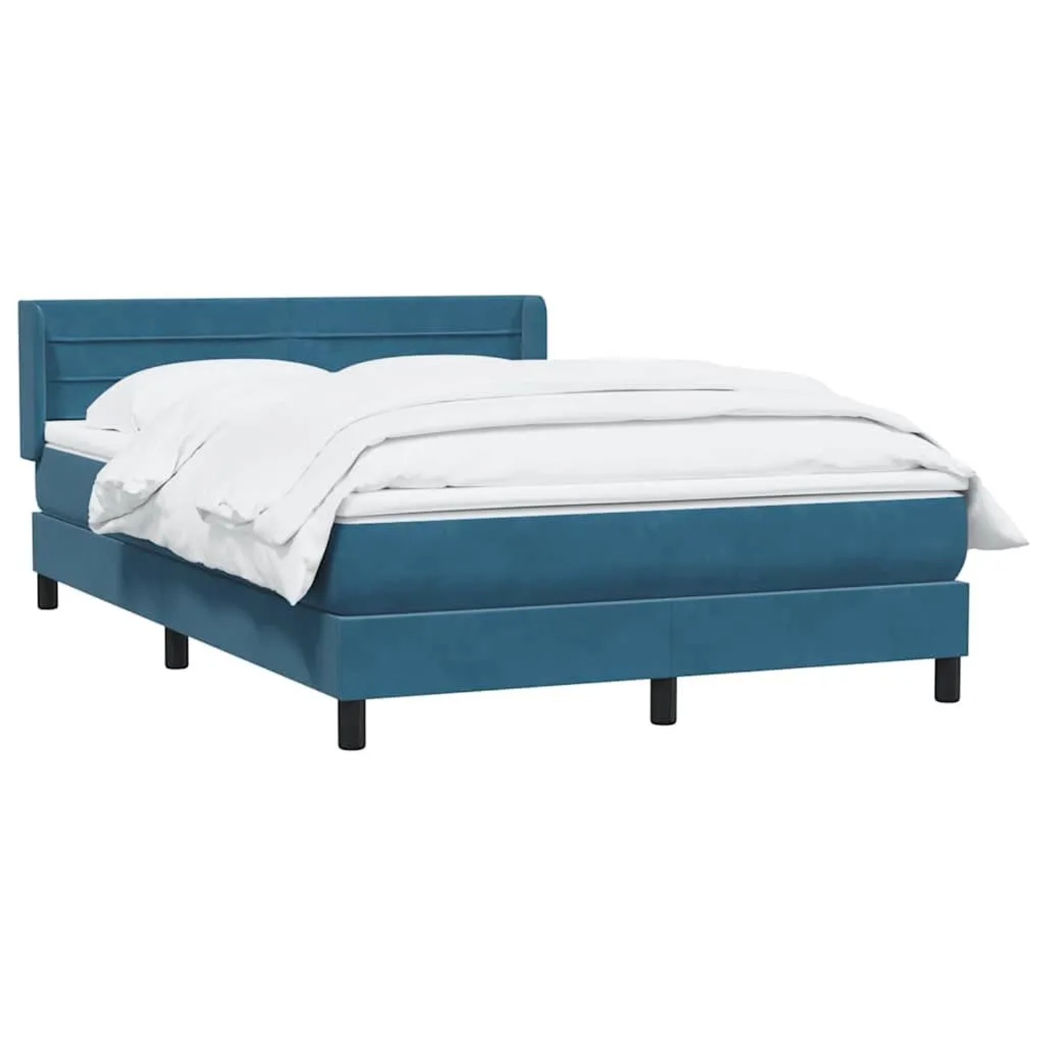 vidaXL Boxspringbett mit Matratze Dunkelblau 160x210 cm Samt 3318205 günstig online kaufen